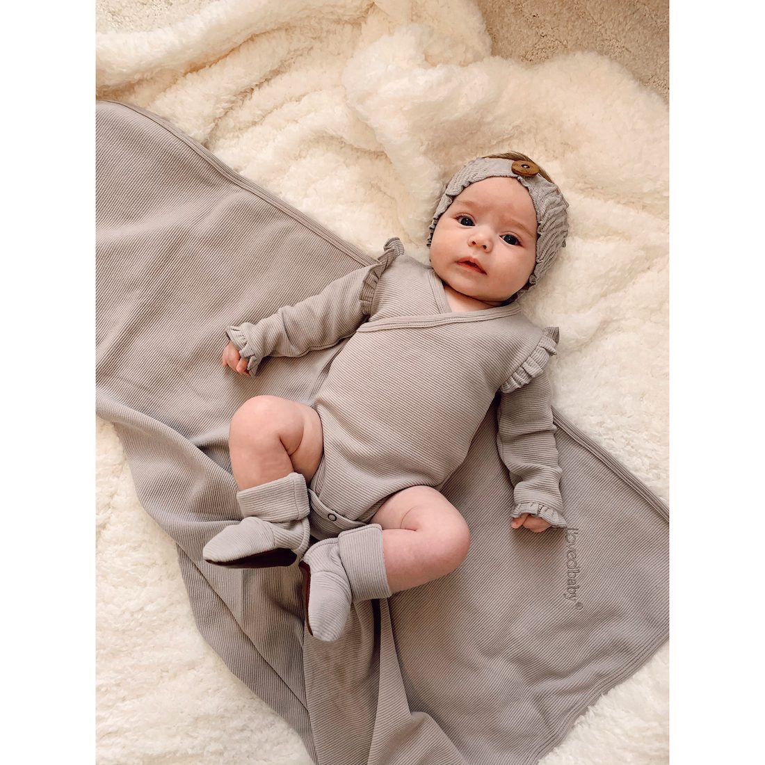 Corduroy Ruffle Wrap Bodysuit | Paprika