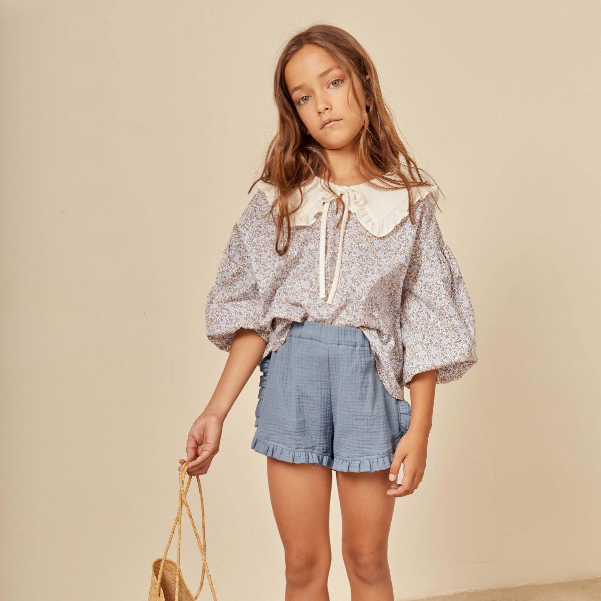 Valentina Voile Blouse & Elise Muslin Ruffle Short | Set