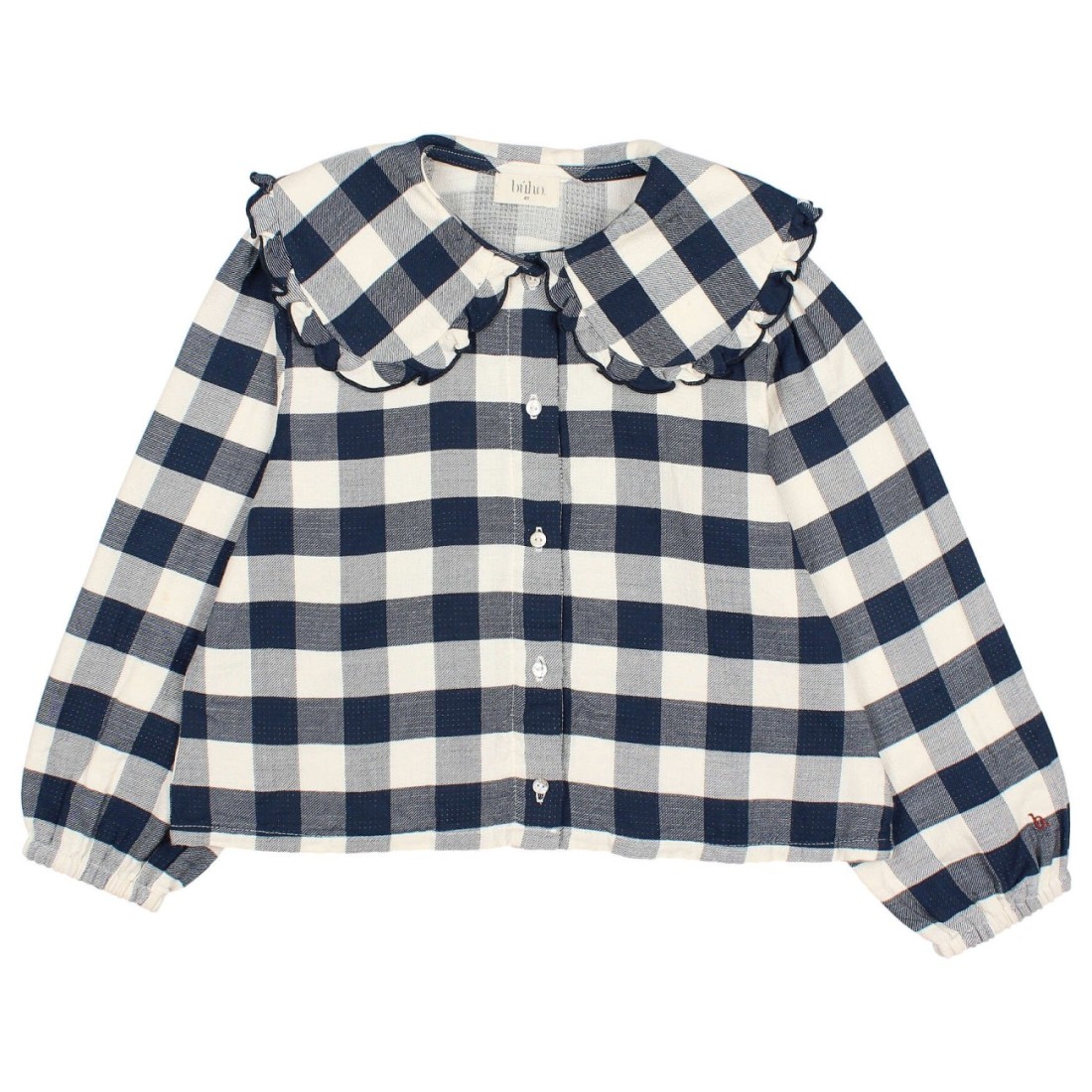 Gingham Blouse Navy