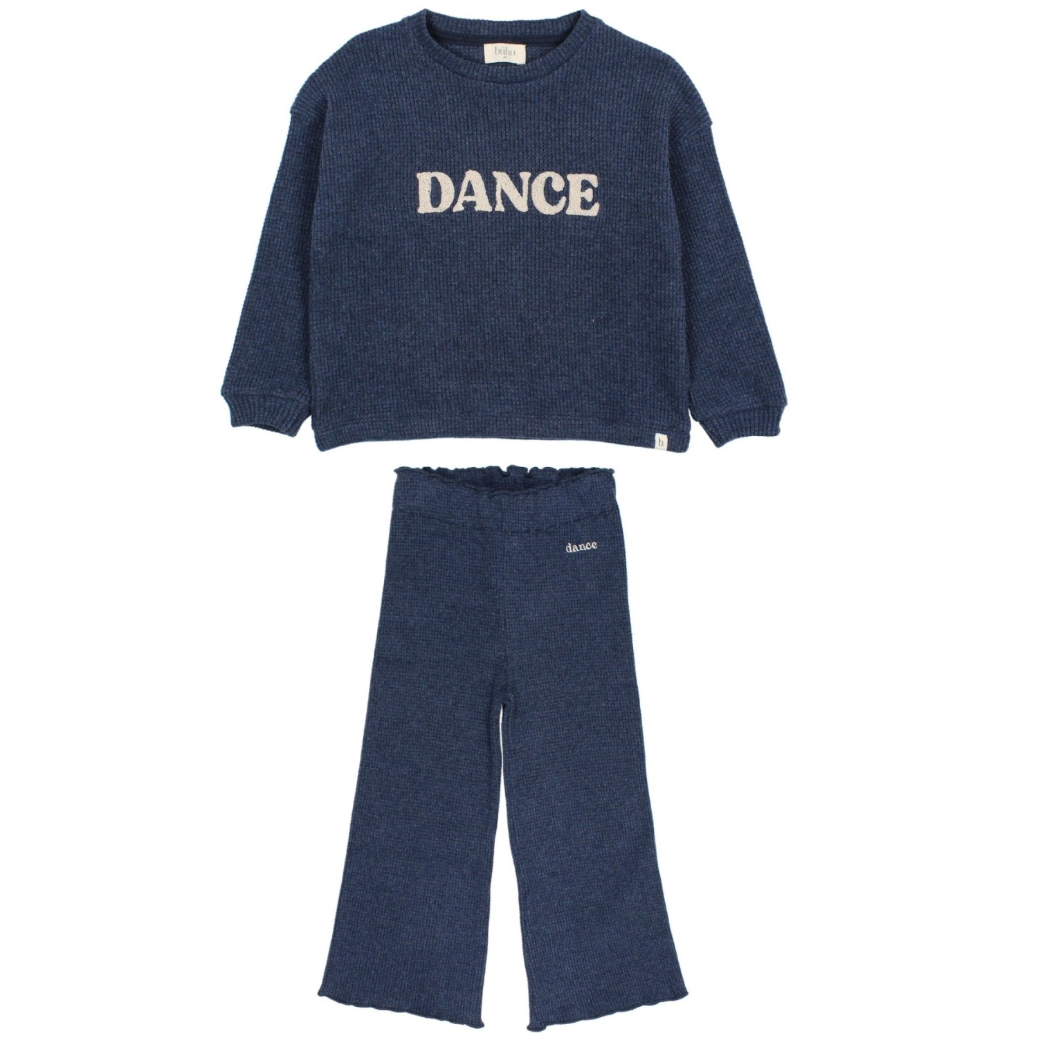Dance Sweatshirt & Waffle Wide Pants Navy