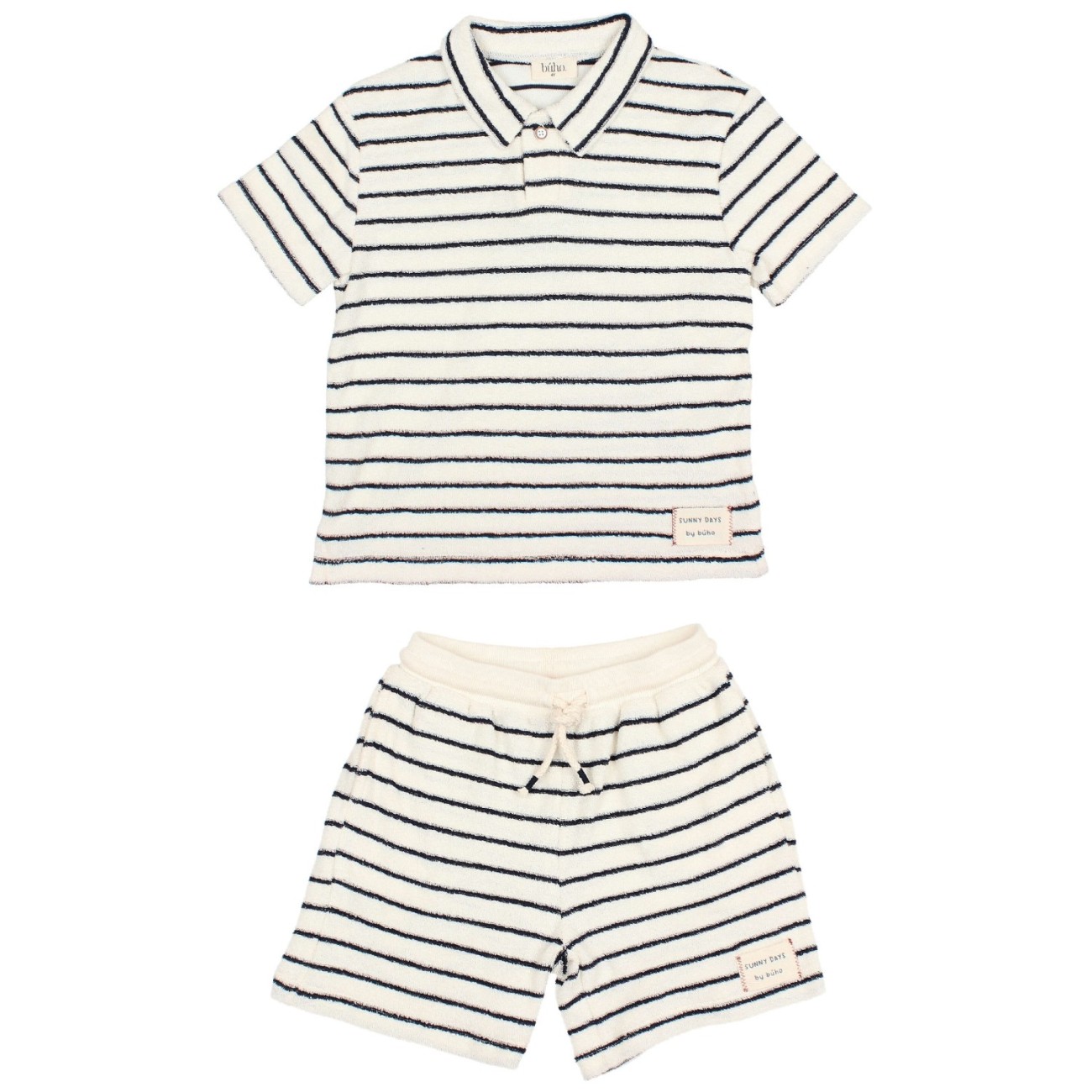Terry Stripe Polo & Shorts