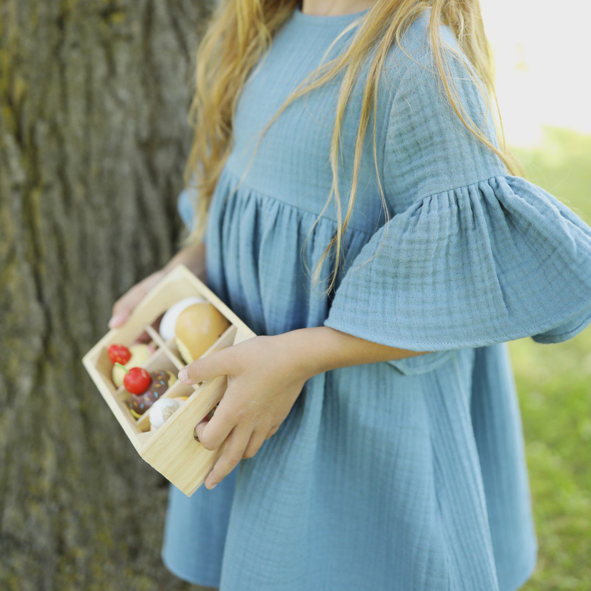 Muslin Dress | Blue Grey