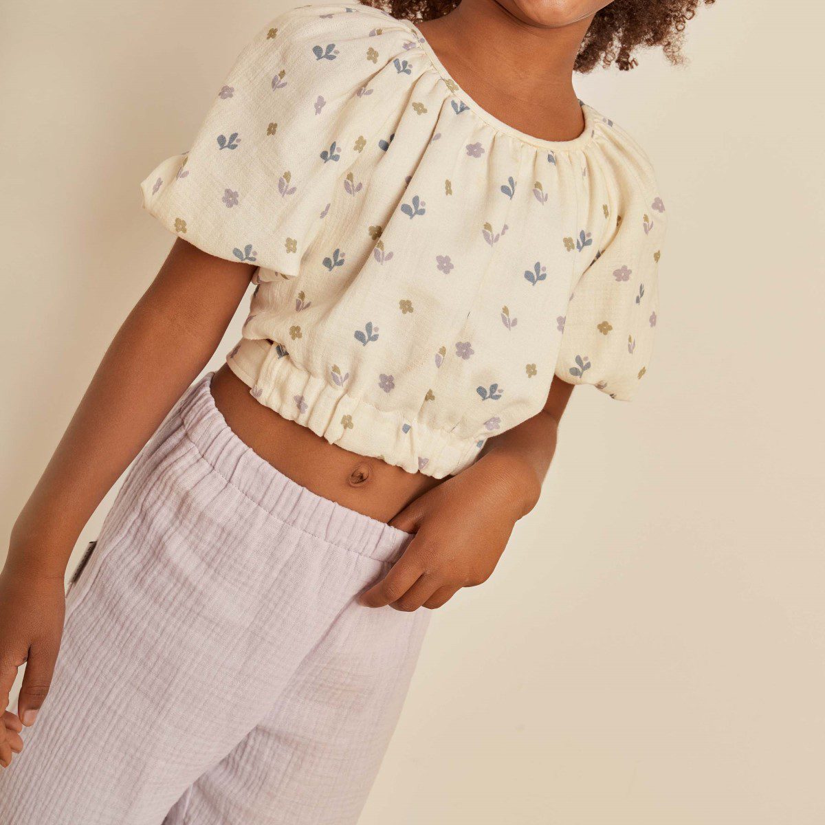 Adeline Muslin Flower Top & Elise Ruffle Pant | Set