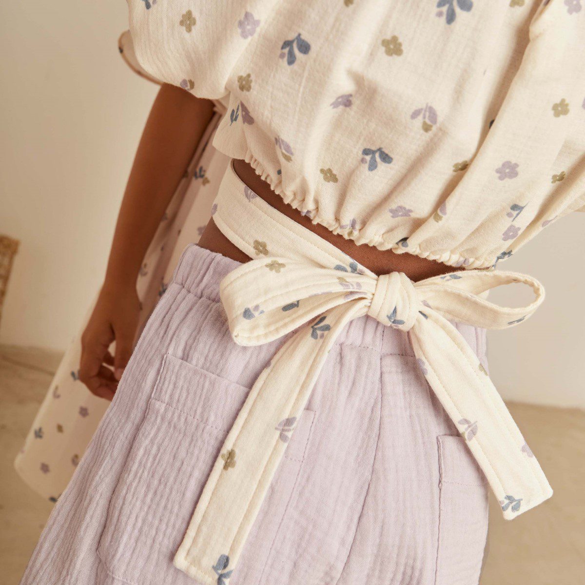 Adeline Muslin Flower Top & Elise Ruffle Pant | Set