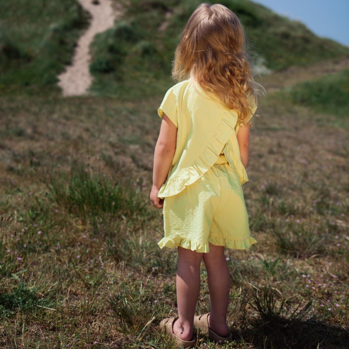 Chloe Checked Top Cozy Yellow