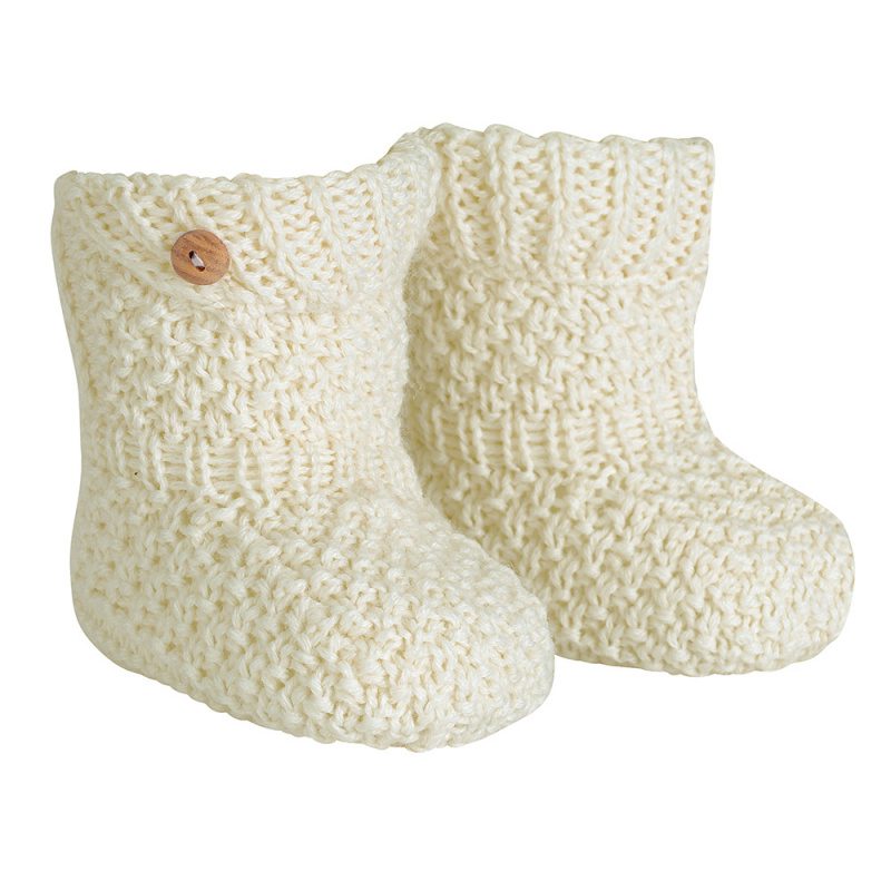 Merino-Acrylic Baby Booties | Cava (913)