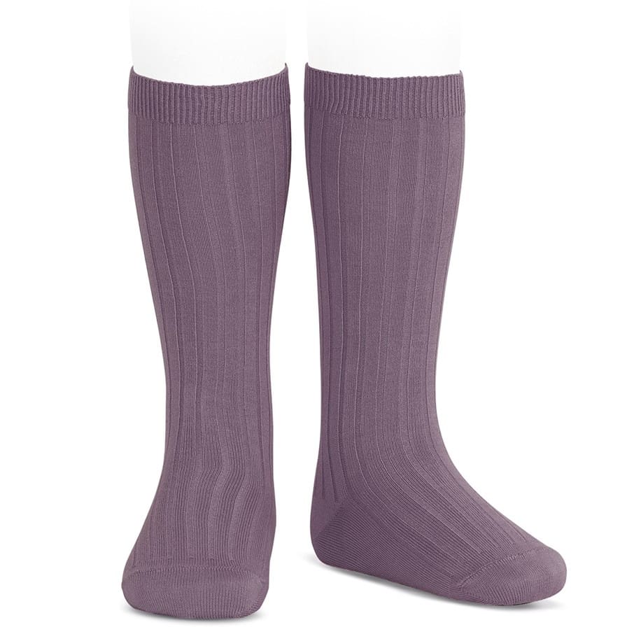 2016/2 Basic Ribbed Knee High Socks | Amethyst 675