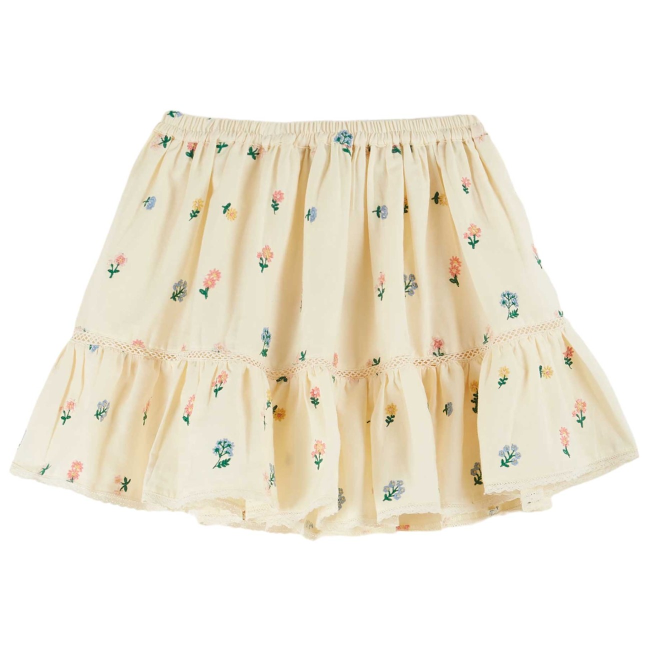 Banana Embroidered Flowers Skirt