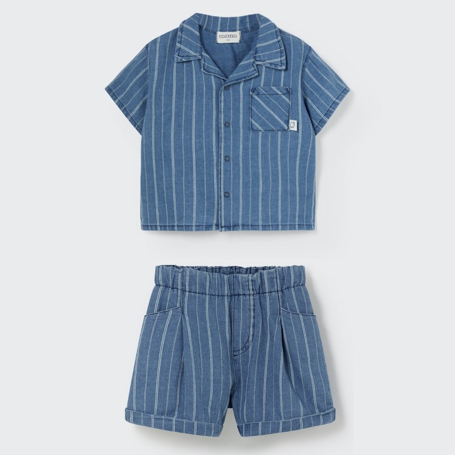 Abel Shirt & Roy Shorts | Striped Denim