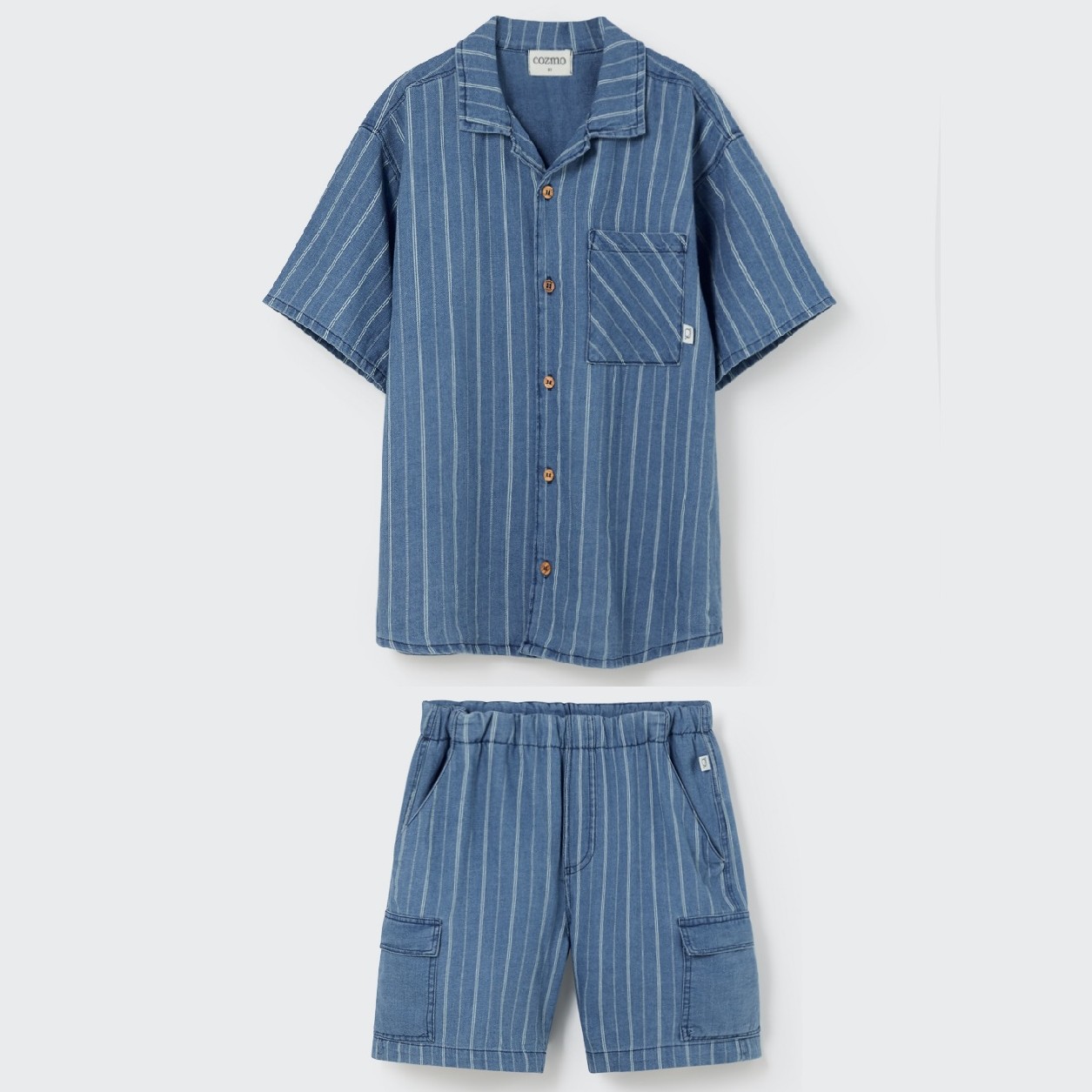 Abelk Shirt & Leonk Shorts | Striped Denim