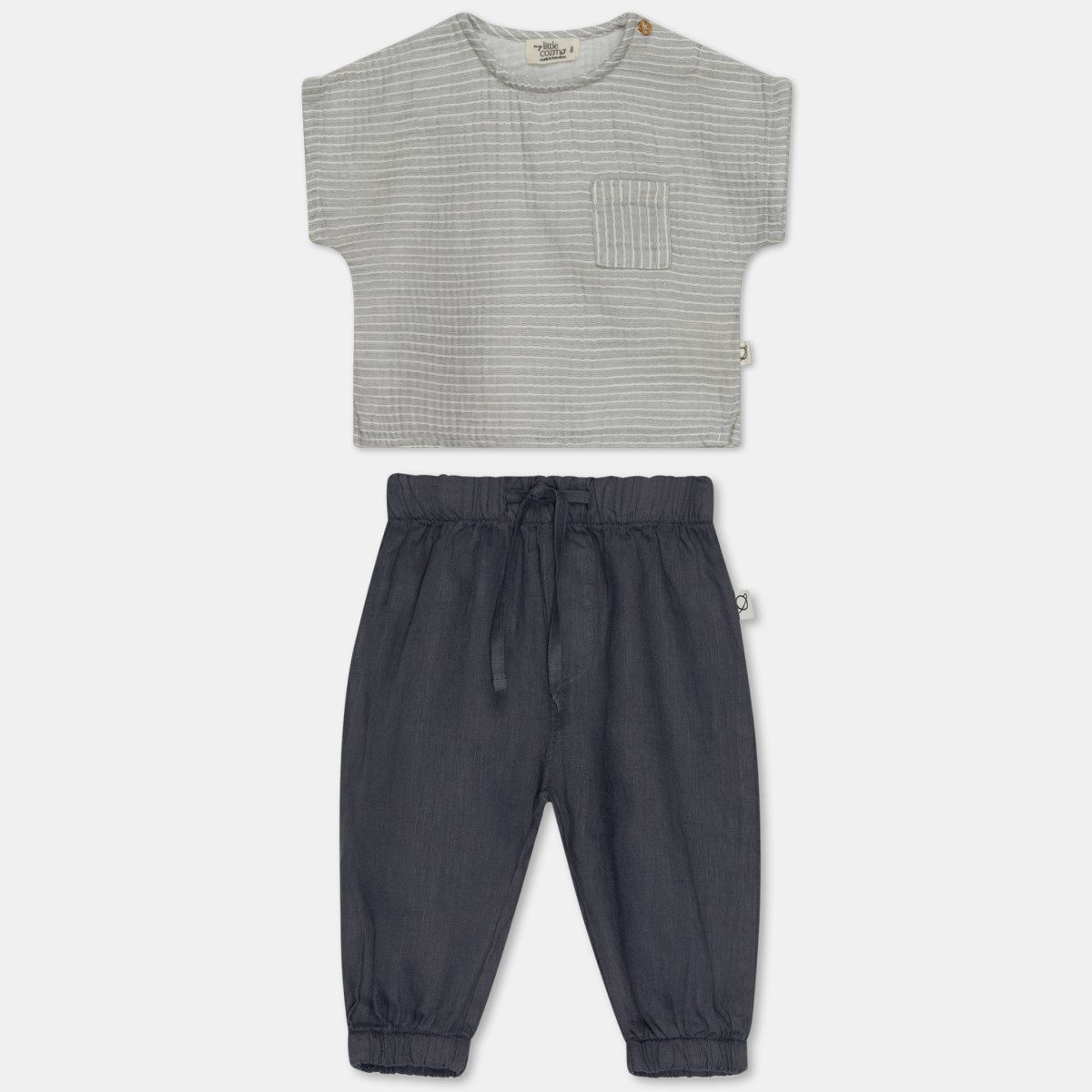 Alex Gauze Stripe Top & Rob Linen Pants | Stripe/Anthracite