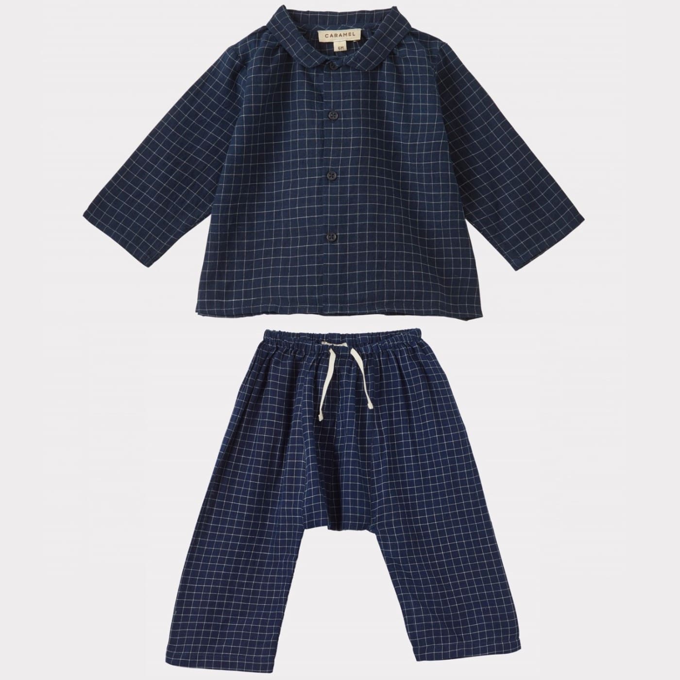 Aloe Shirt & Linum Trousers | Navy Yarn Dyed Check