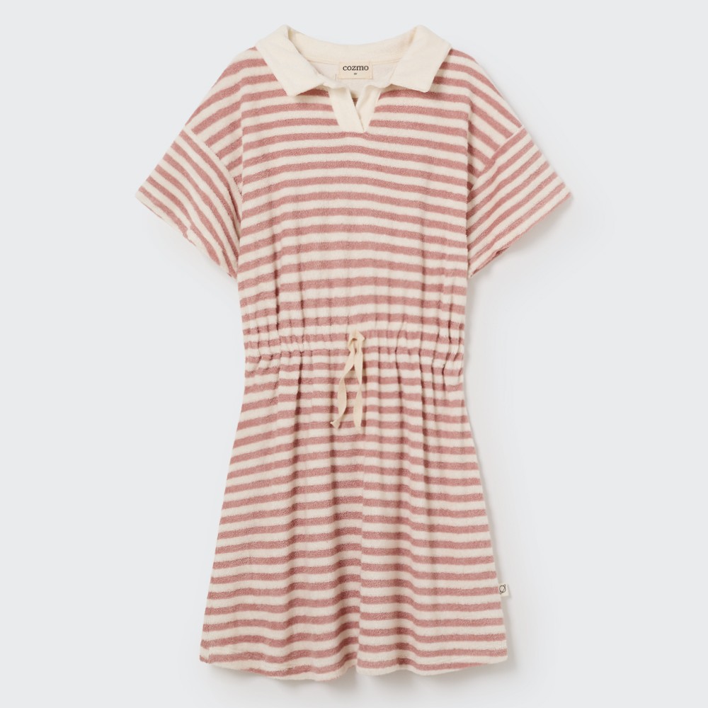 Amirak  Striped Toweling Dress Rose