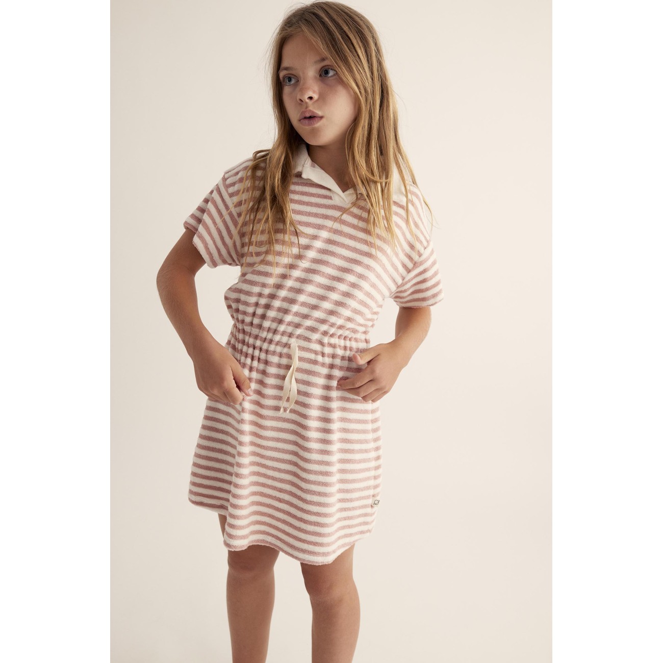 Amirak  Striped Toweling Dress Rose