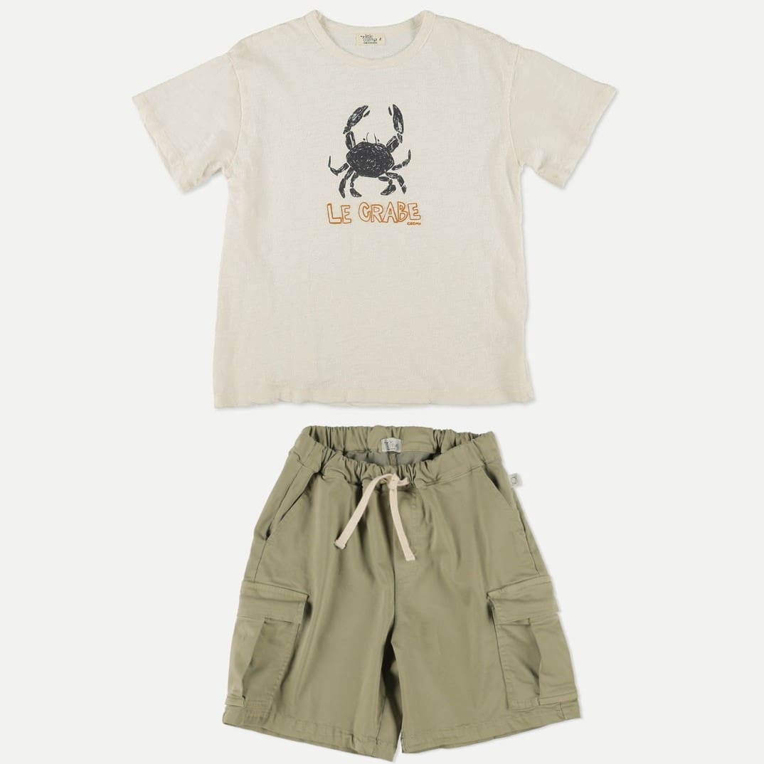 Andy Tshirt & Vincent Shorts | Ivory/Kaki