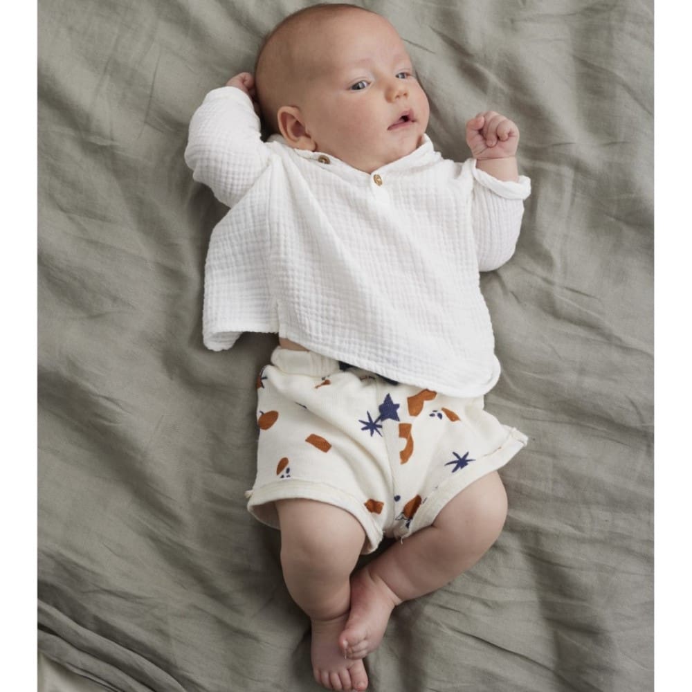 Aran Soft Gauze Top & Julian Shorts | Ivory/Shapes