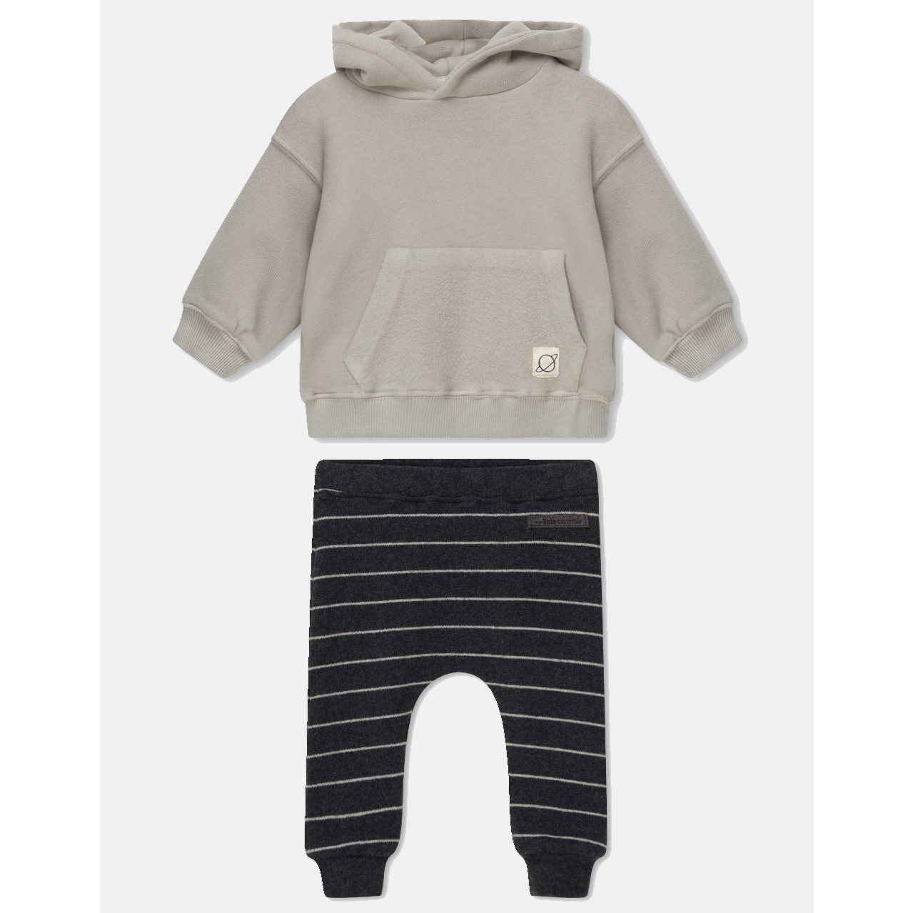 Austin Plush Sleeve Light Grey & Rune Soft Striped Dark Grey