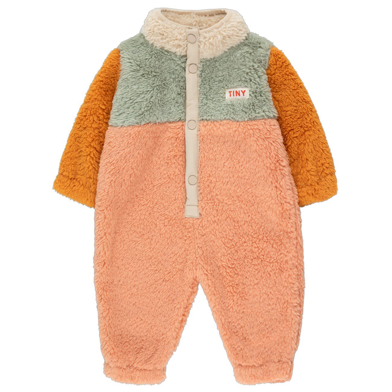 Color Block Polar Sherpa One-Piece | Light Brown/Sage