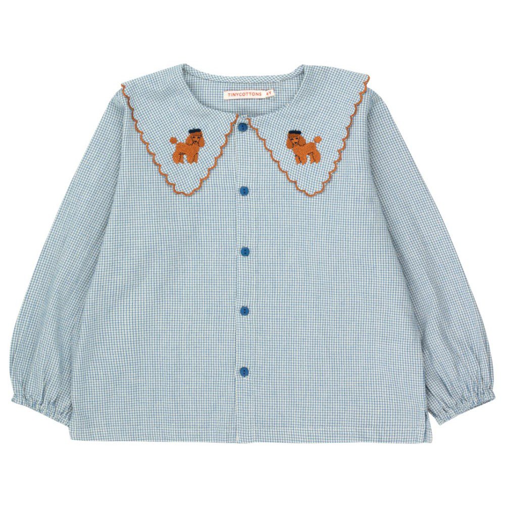 Tiny Poodle Scalloped Collar Shirt