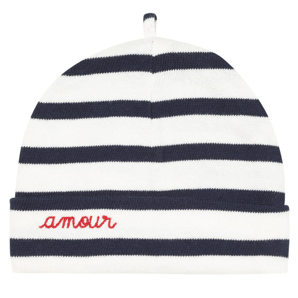 AMOUR Baby Hat | Ivory/Navy