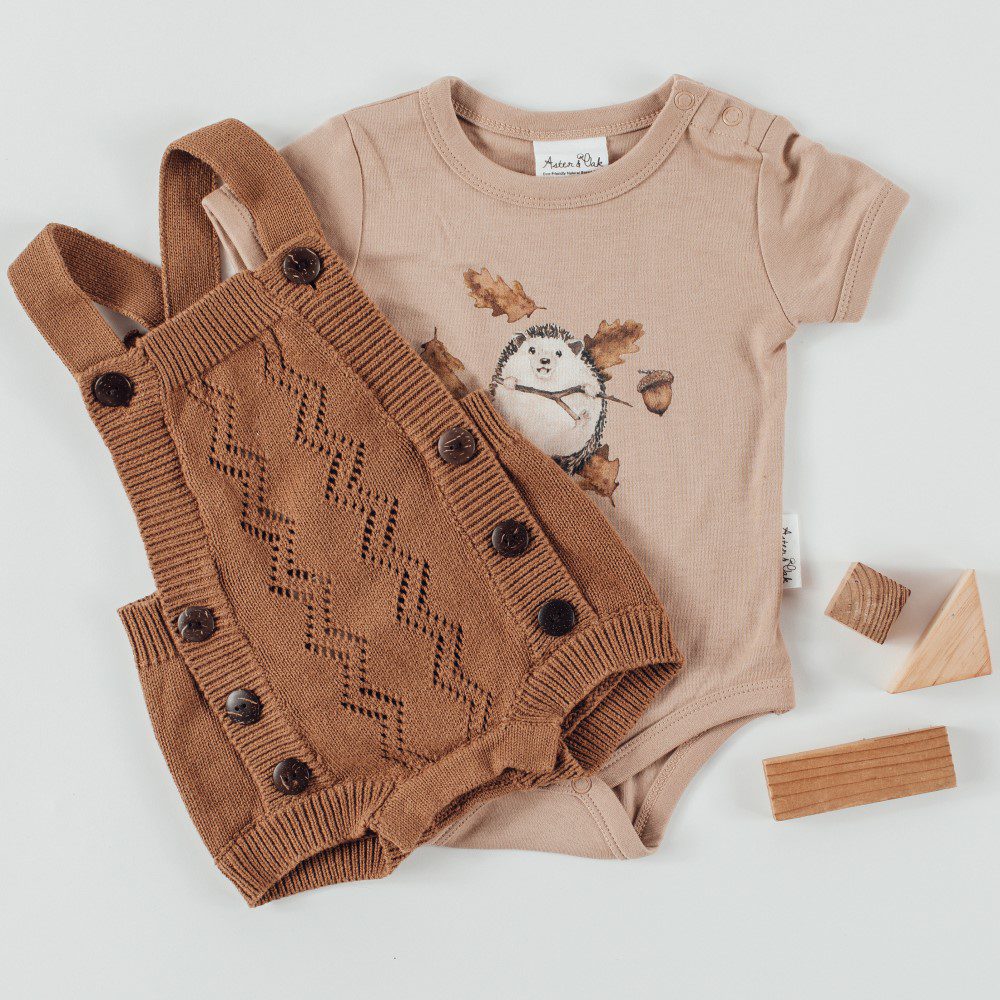 Brown Knit Romper