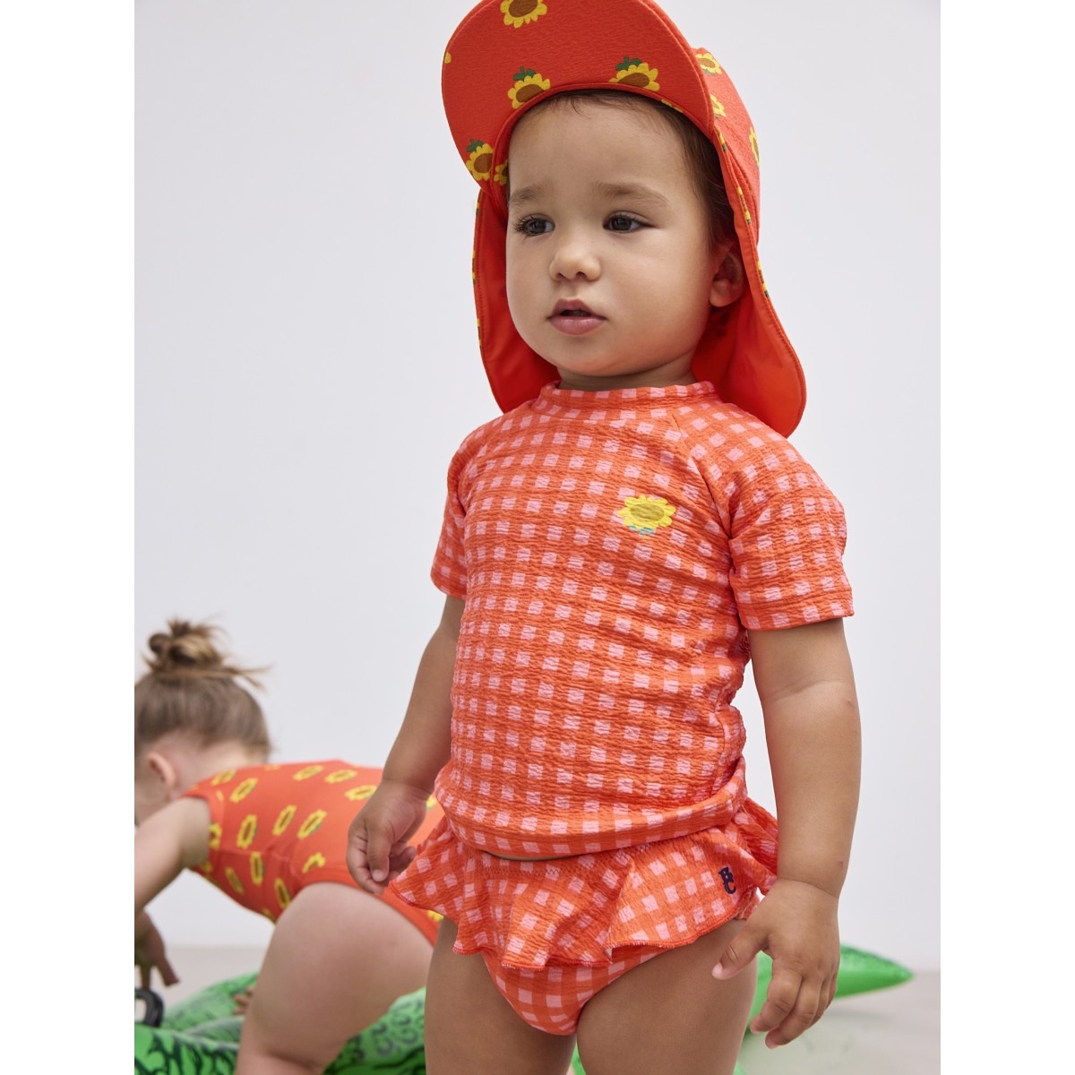 Vichy Swim T-shirt & Vichy Ruffle Swim Culotte