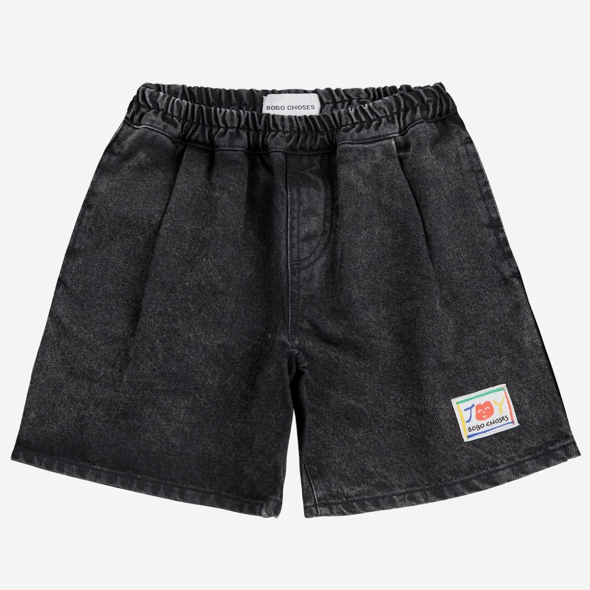 Smiling Black Denim Bermuda Shorts