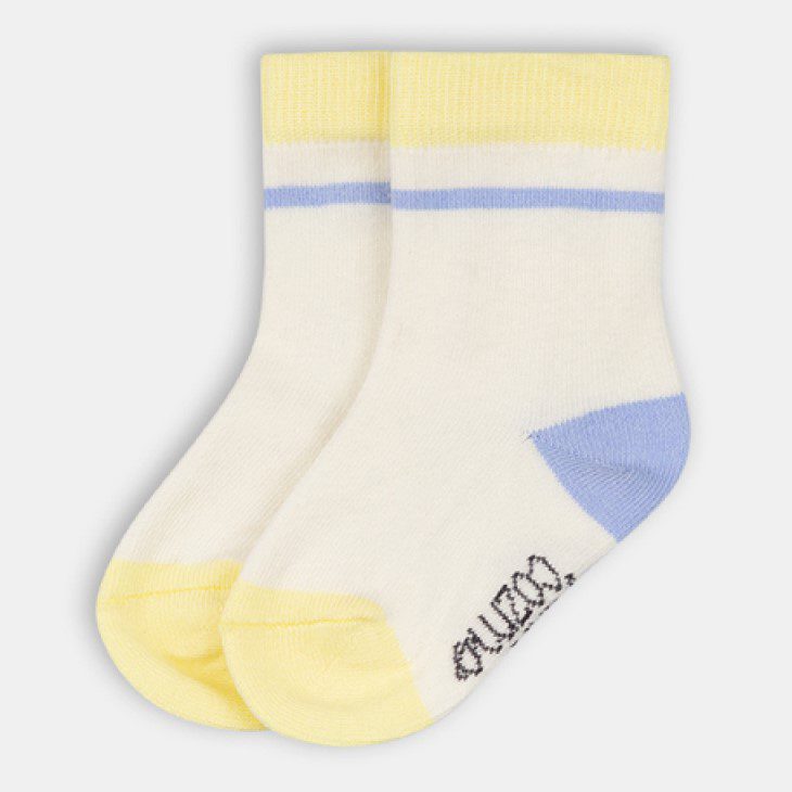Block Color Socks  | Blue/Yellow