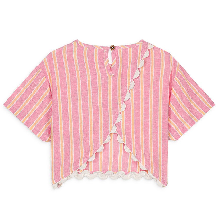 Blouse Kalistee & Shorts Clemoune | Pink Gelato Stripes