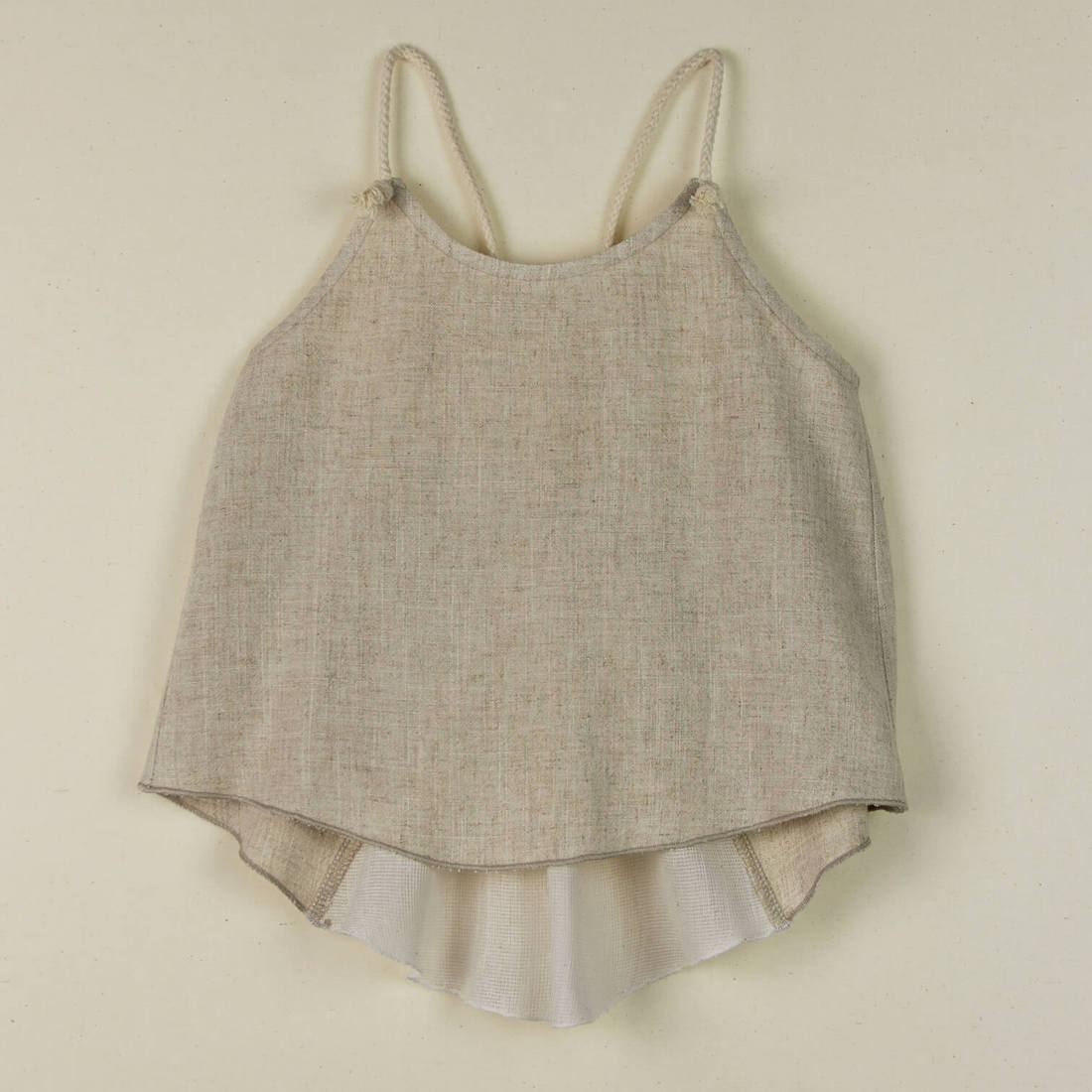 Beige Blouse W/ Straps & Culotte With Frill | Beige