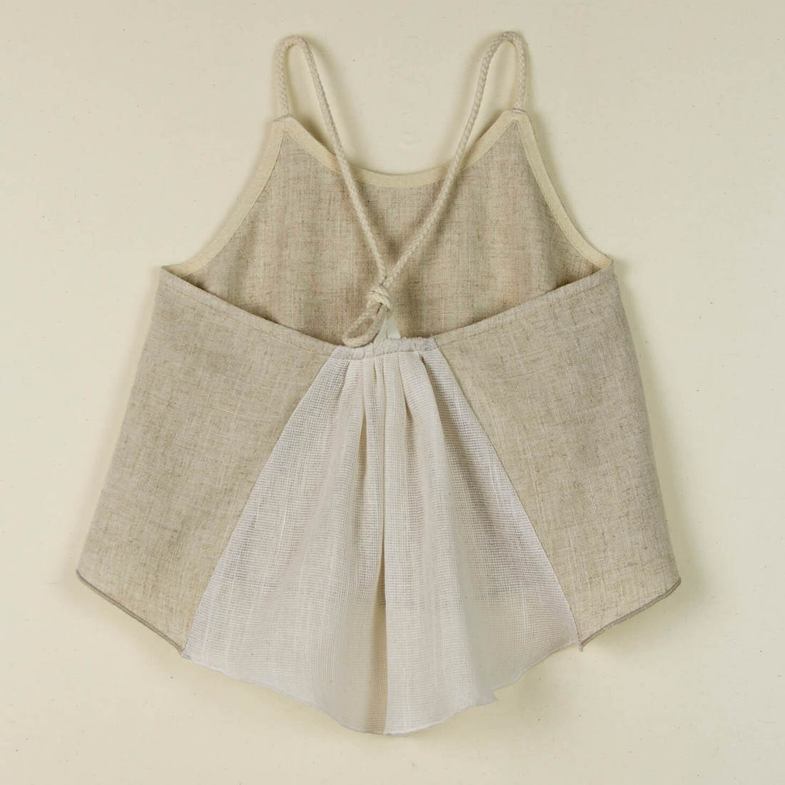 Beige Blouse W/ Straps & Culotte With Frill | Beige