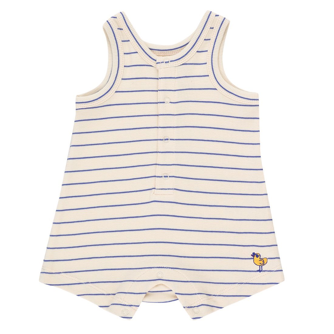 Bird Stripes One Piece | Light Cream/Iris Blue