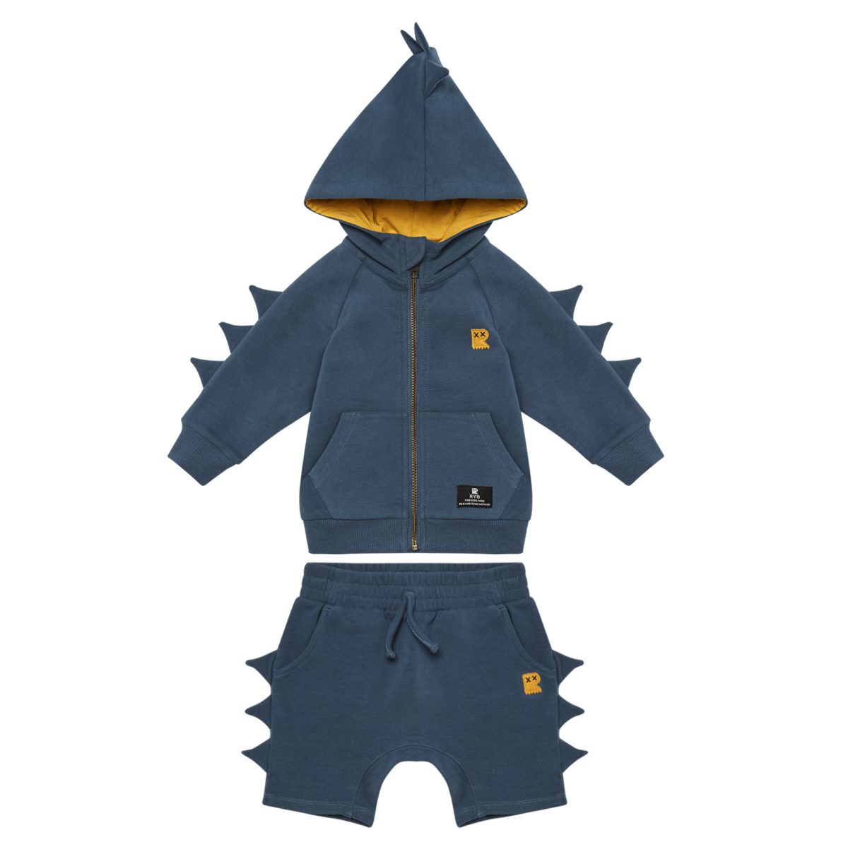 Blue Dino Hoodie & Shorts