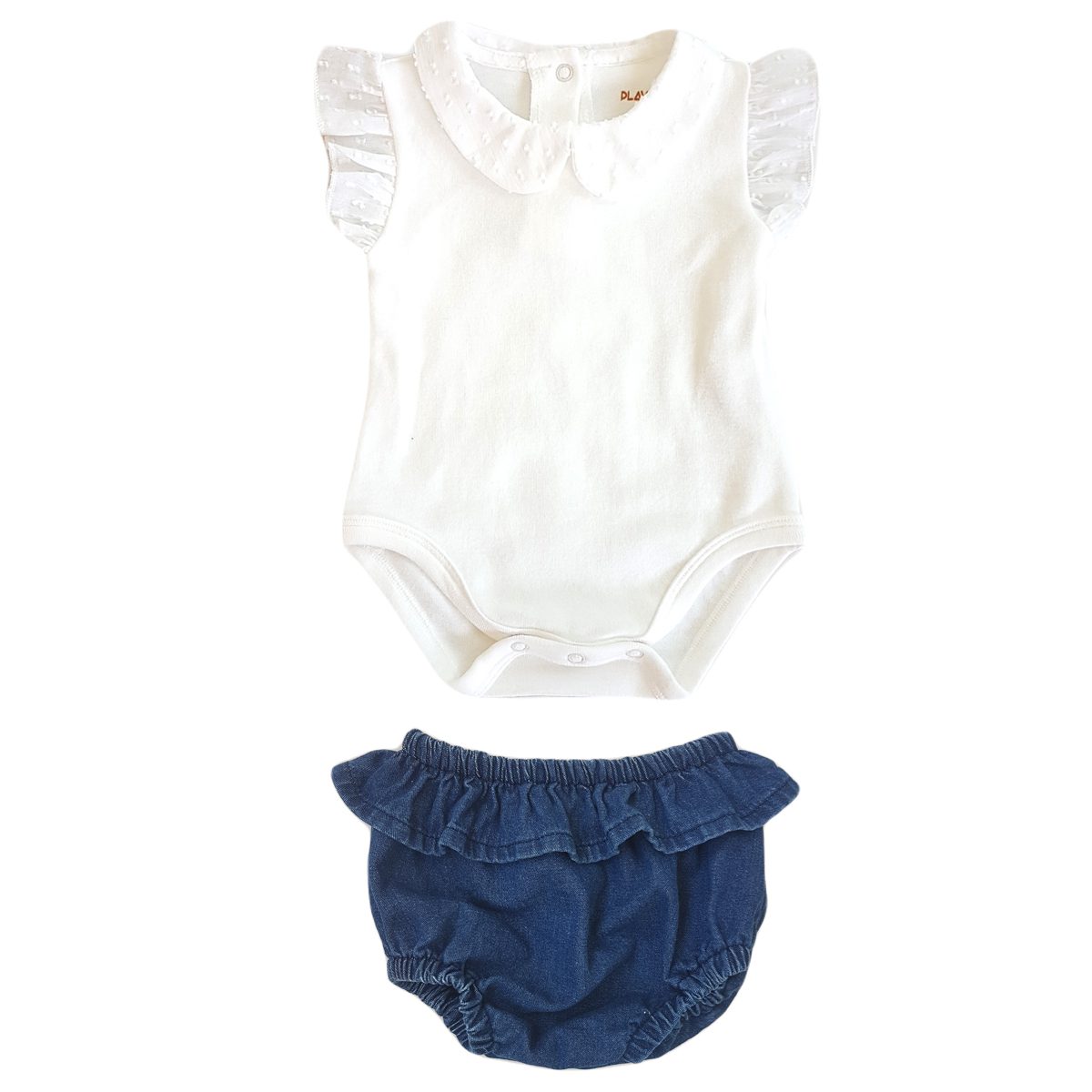 Body W/ Collar & Denim Shorts