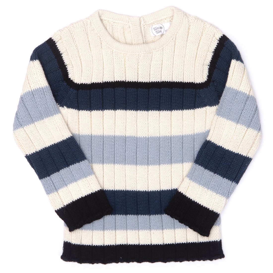 Broke Ribbed Jumpsuit & Striped Ribbed Sweater