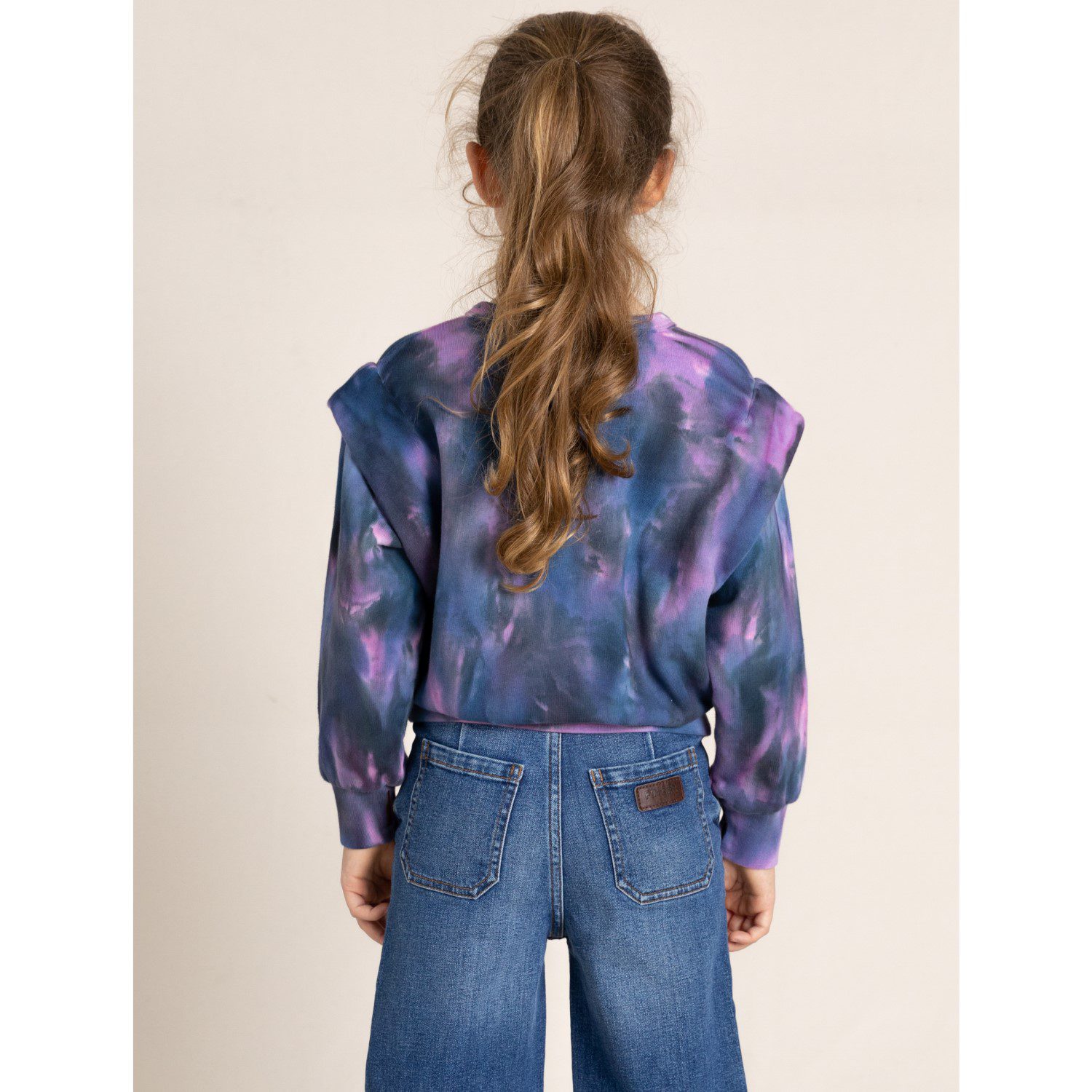 Carly Tie & Dye Rounded Effect Sweater | Purple