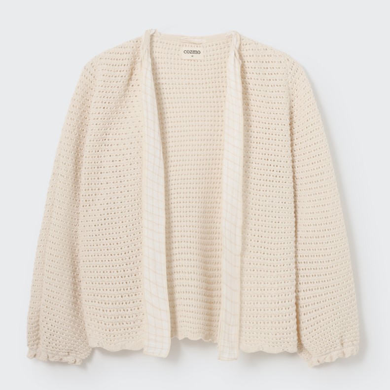 Tricot Cotton Cardigan | Ivory