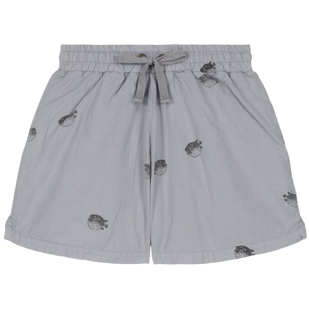 Anti UV T-Shirt & Swimming Shorts | Grey Blue Puffer Fish
