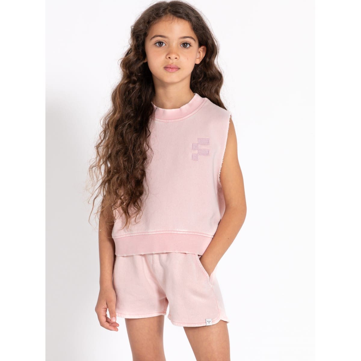 Sleeveless Sweatshirt & Shorts | Cloud Pink