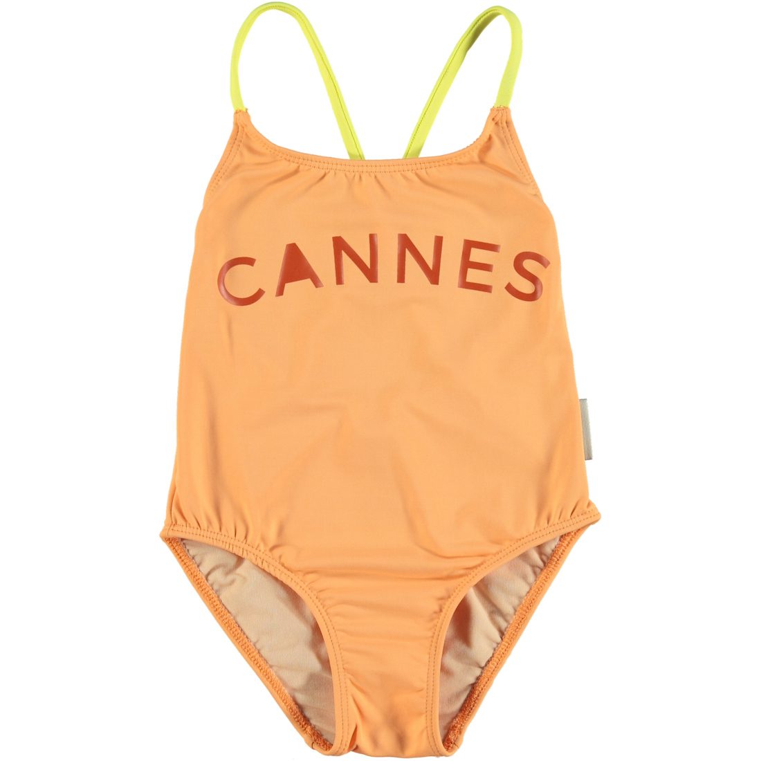 Canes Swimsuit W/ Crossed Straps | Peach & Yellow