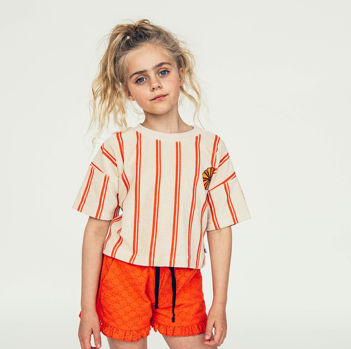 Stripes Flame Cropped Tee