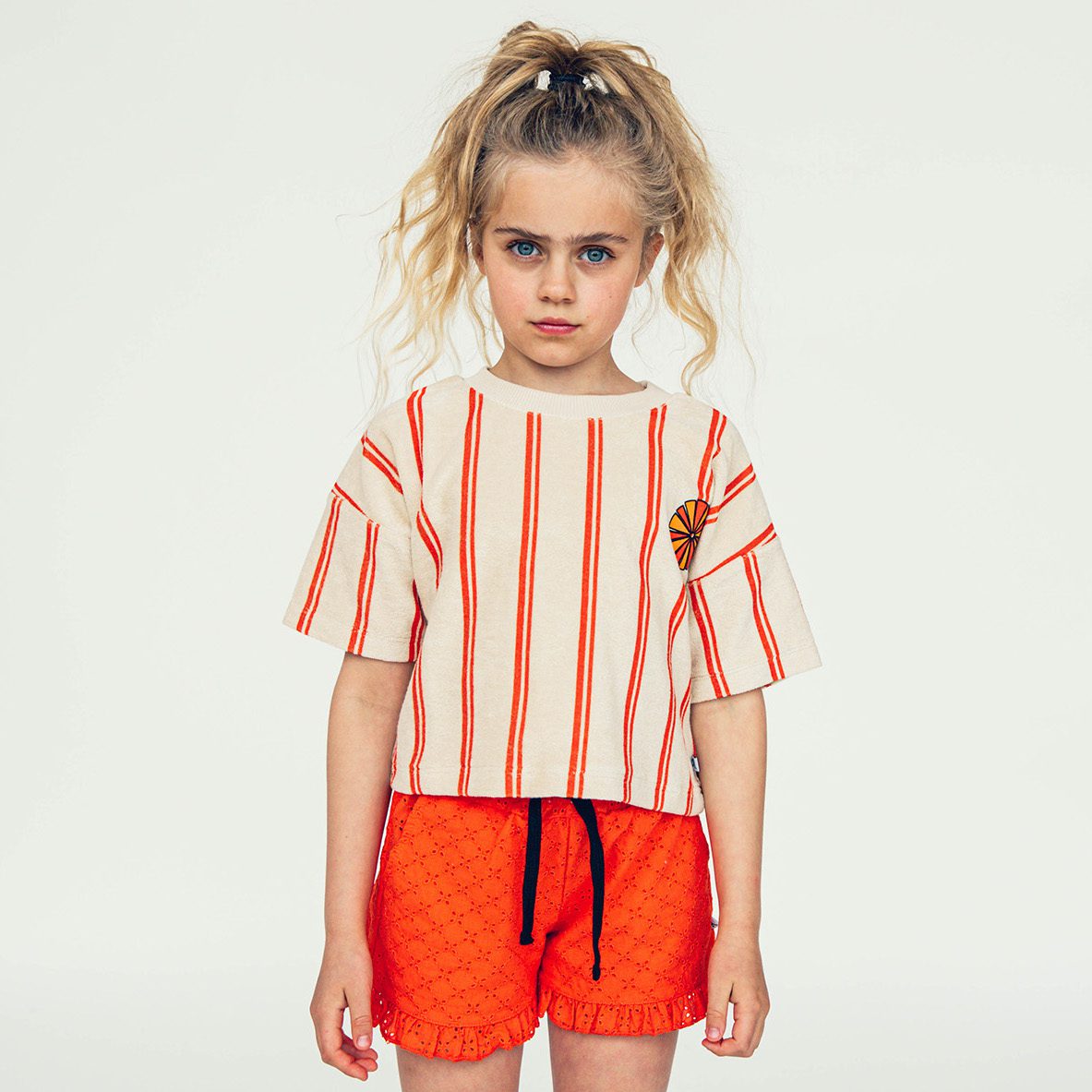Stripes Flame Cropped Tee