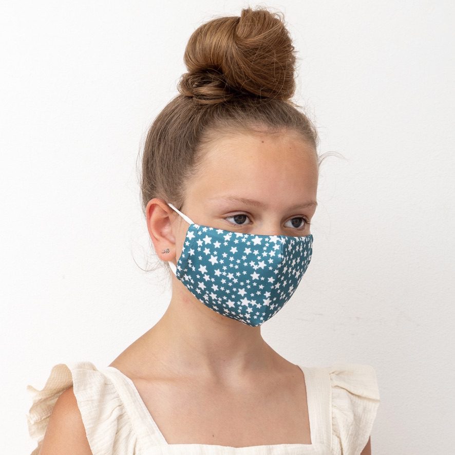 Child Star Print Face Mask | Green