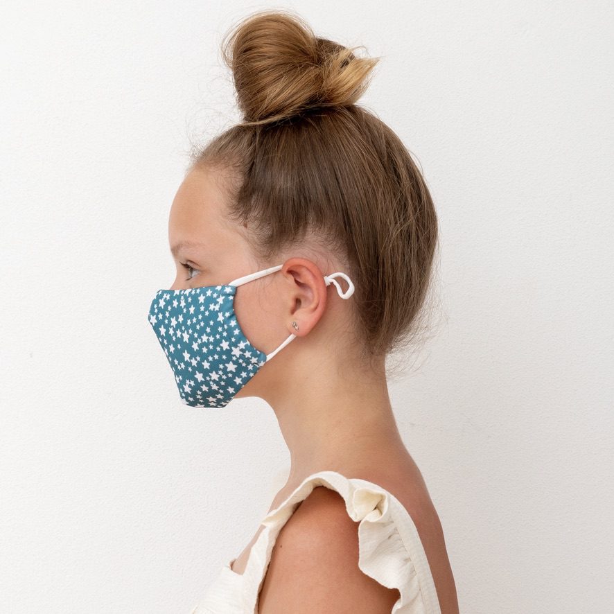 Child Star Print Face Mask | Green