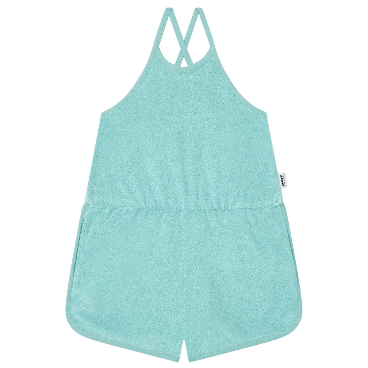 Organic Terry Cloth Playsuit | Aqua