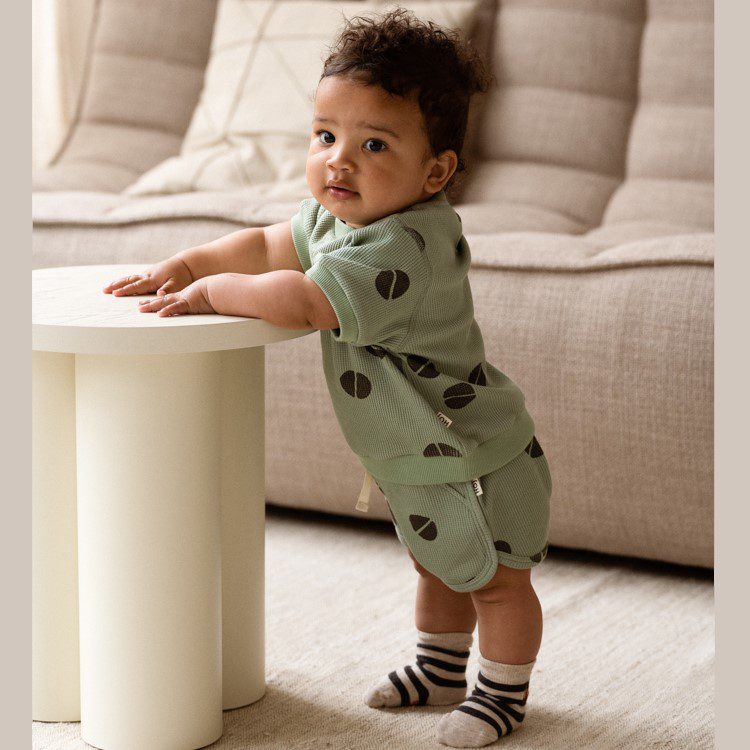 Crewneck Tee & Gym Shorts | Beans