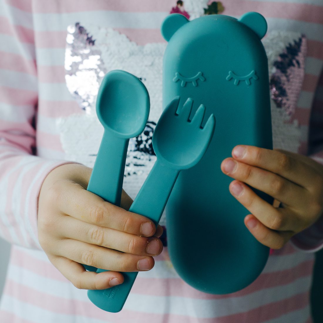 Feedie Fork & Spoon Set | Mint