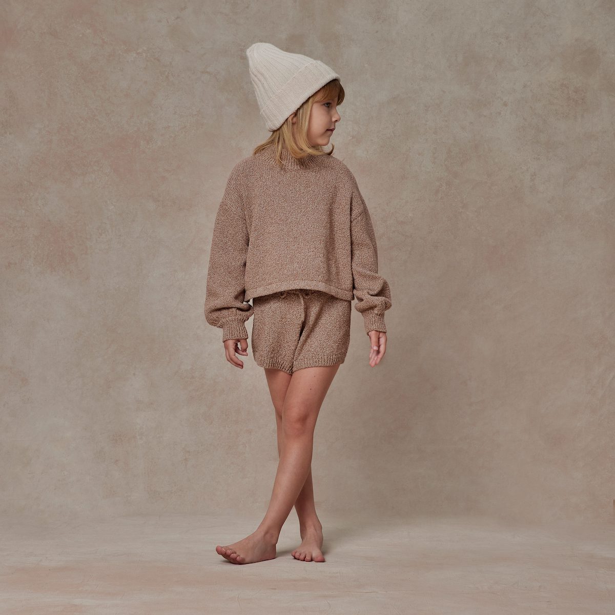 Knit Sweater & Knit Shorts | Heathered Mocha