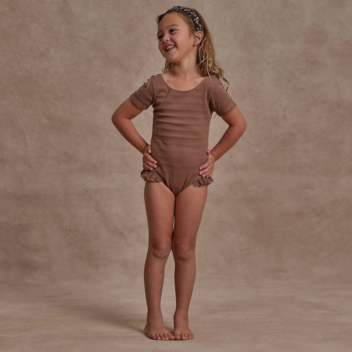 Cinched Ribbed Leotard | Mocha