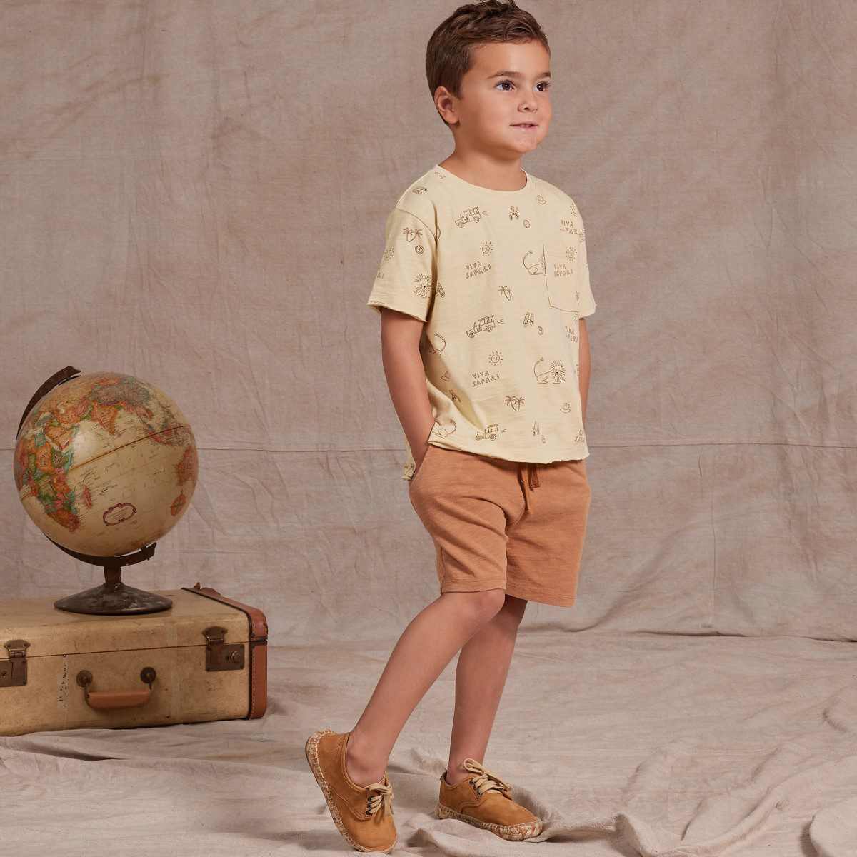 Raw Edge T-Shirt & Sam Short | Viva Safari/Camel